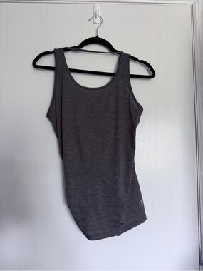 Keystone  Women's Size XL Charcoal Grey Open Back Tank Top | Twist Knot Yoga Top